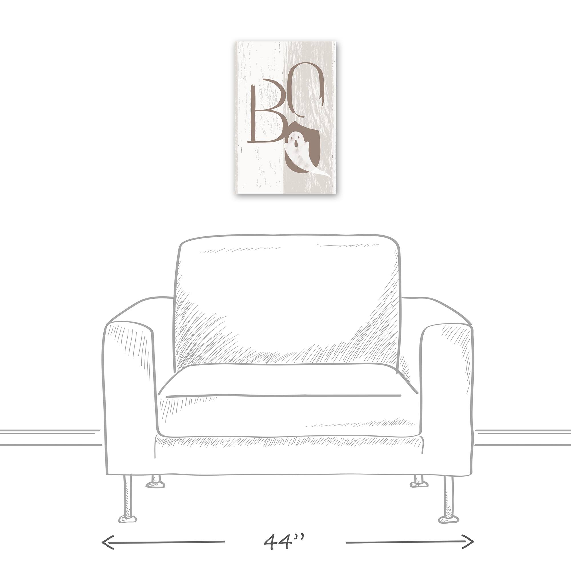Boo Faux Wood 12" x 18" Canvas Wall Art